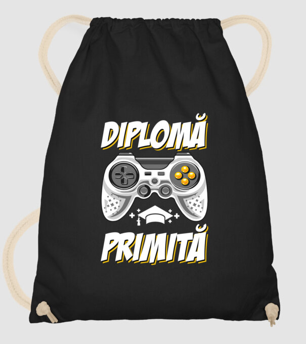 Gameri şcoală Diplomă model negru pe tricou