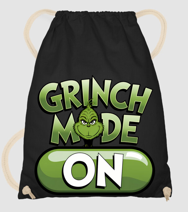 Grinch mode ON model negru pe tricou