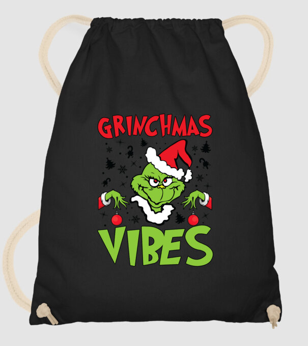 Grinchmas Vibes - Grinch model negru pe tricou