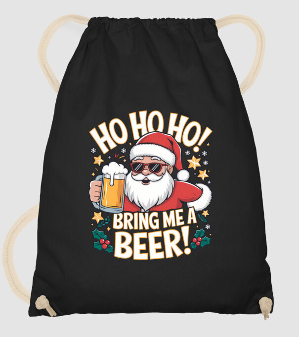 HO HO HO bring me a BEER santa Negru model negru pe tricou