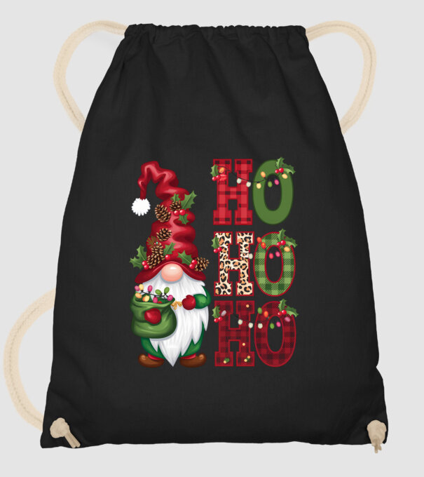 HOHOHO Gnome model negru pe tricou