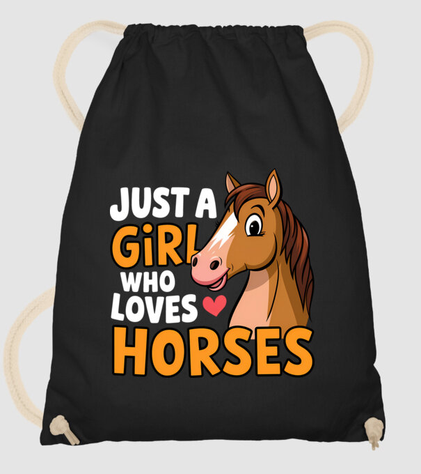 Just a girl who loves horses Negru model negru pe tricou
