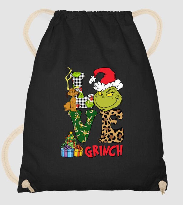 Love Grinch model negru pe tricou