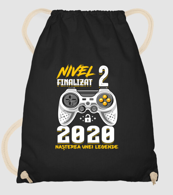 Nivel 2 finalizat. 2020 nașterea unei legende model negru pe tricou