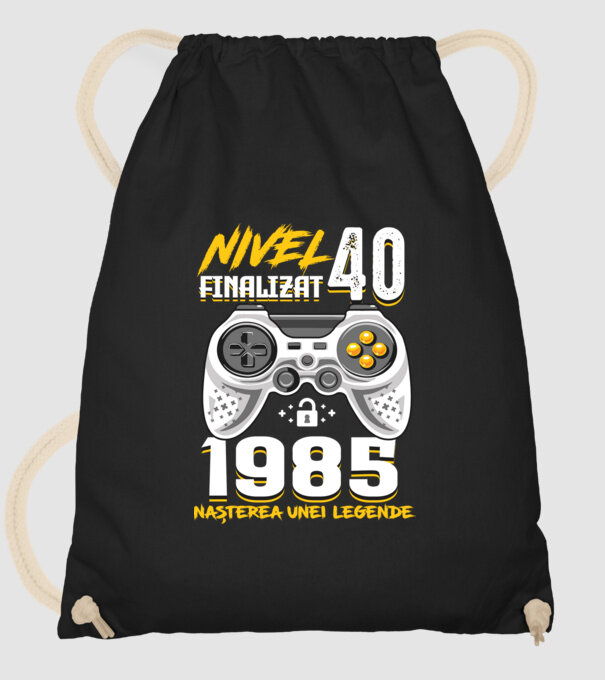 Nivel Finalizat 40 1985 model negru pe tricou