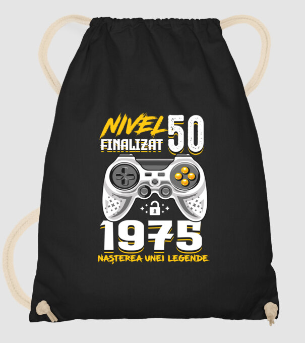 Nivel Finalizat 50 1975 model negru pe tricou