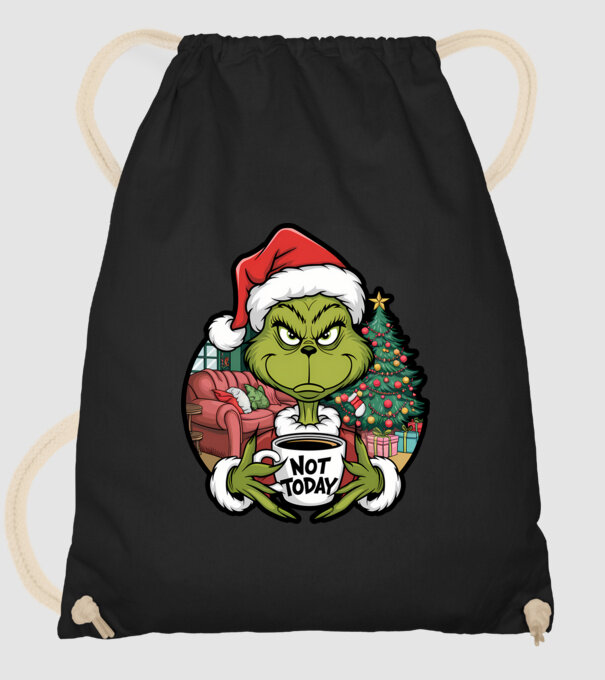 Not Today Grinch model negru pe tricou