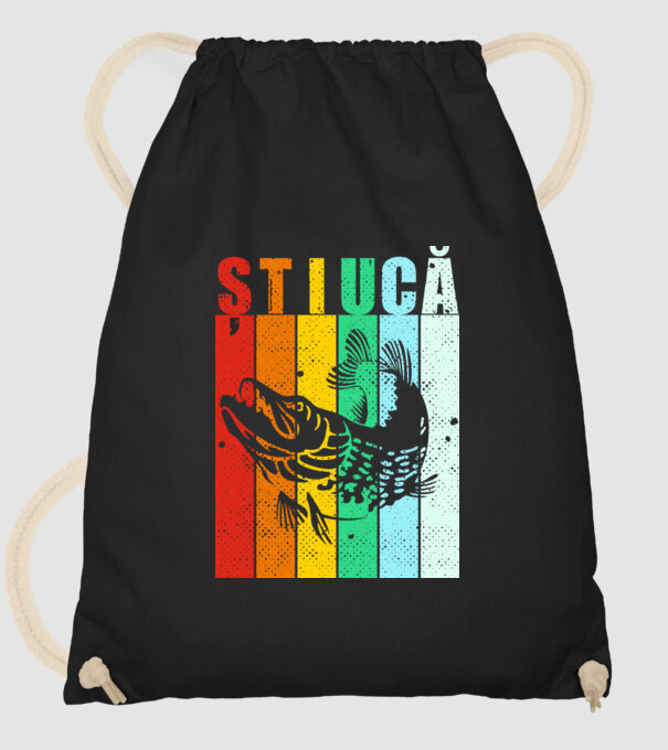 știucă model negru pe tricou