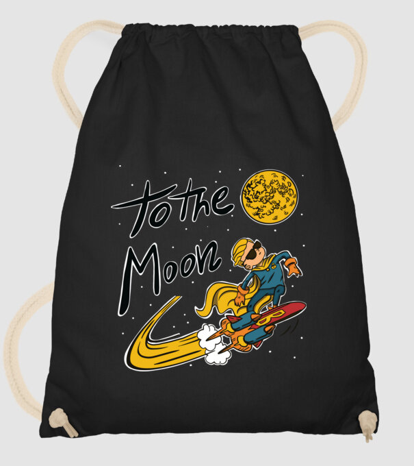 To the Moon Bitcoin model negru pe tricou