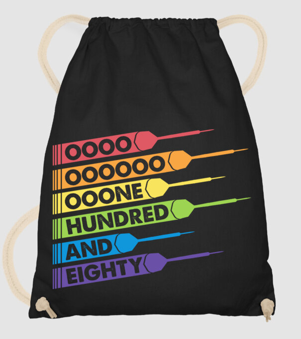 180 Darts Retro model negru pe tricou