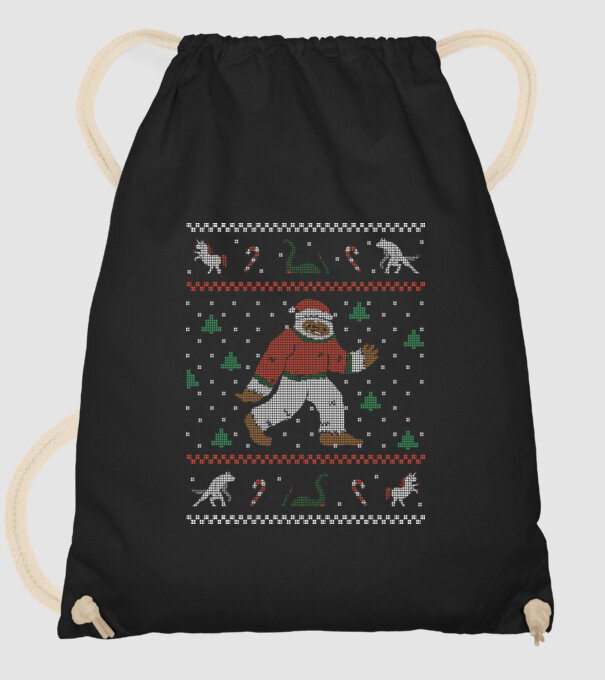 Ugly Sweater Yeti model negru pe tricou