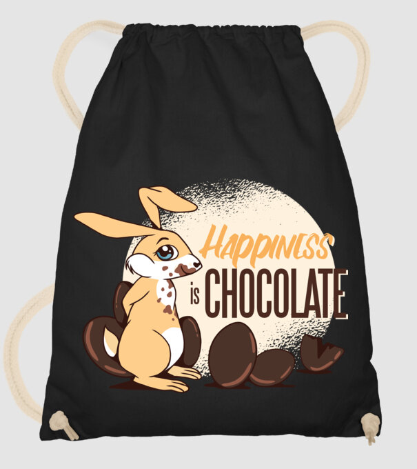 Fericirea este ciocolata model negru pe tricou