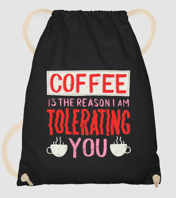 Cafeaua este motivul pentru care încă te mai suport model negru pe tricou