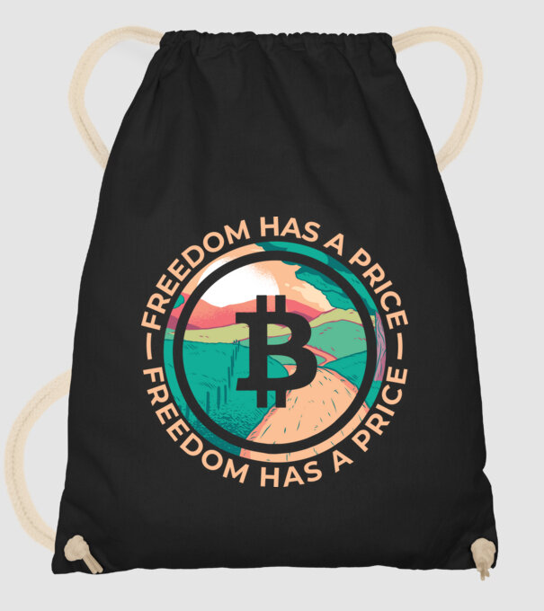Libertatea are preț Bitcoin model negru pe tricou