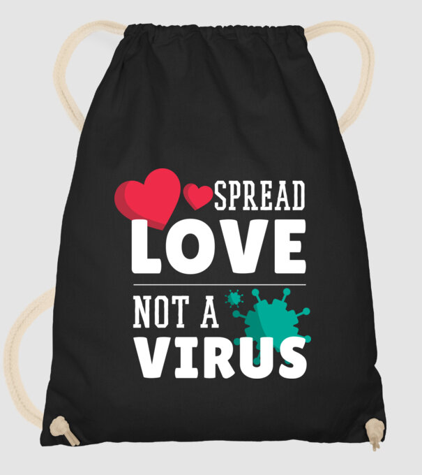 Răspândește dragostea, nu virusul model negru pe tricou