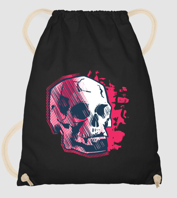 Craniu abstract model negru pe tricou