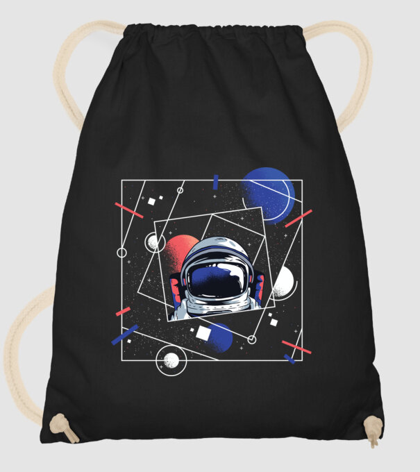 Astronaut univers abstract model negru pe tricou