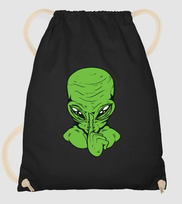 Alien Psst model negru pe tricou