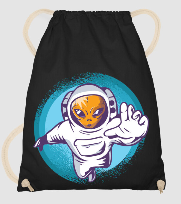 Alien Astronaut model negru pe tricou