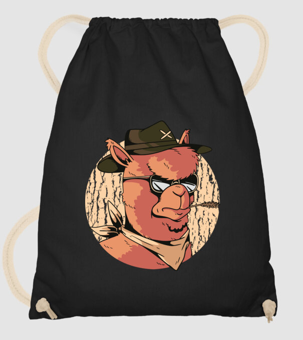 Alpaka model negru pe tricou