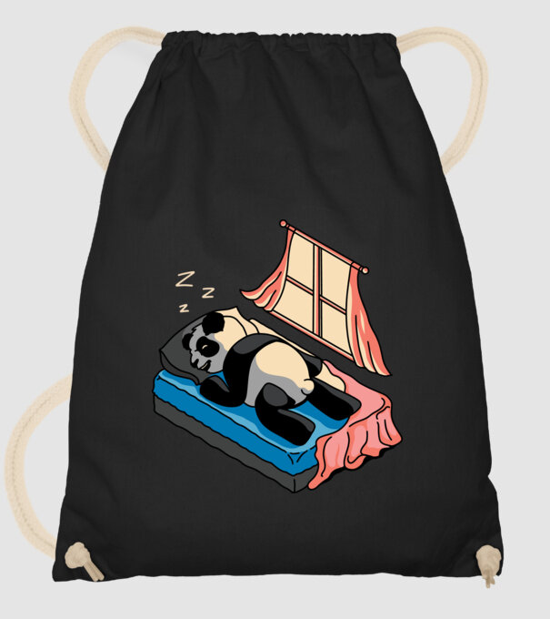 Panda dormind model negru pe tricou