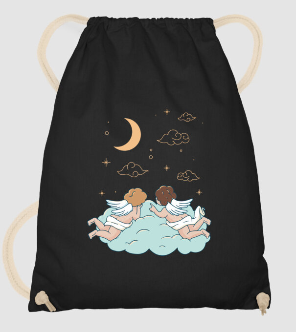 Îngeri model negru pe tricou