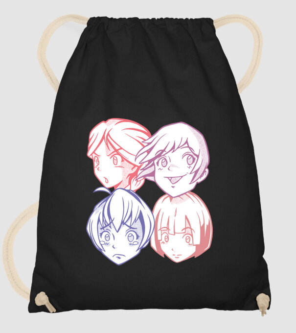 Expresii Anime model negru pe tricou