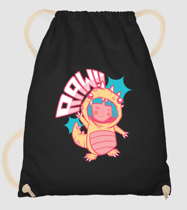 Anime dinozaur model negru pe tricou