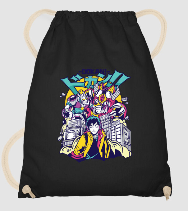 Anime Godzilla model negru pe tricou