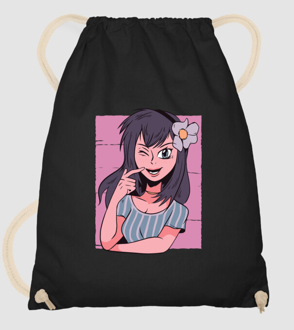 Fată Anime model negru pe tricou