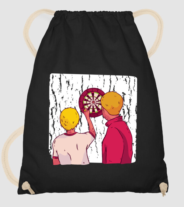 Darts Tată Fiu model negru pe tricou