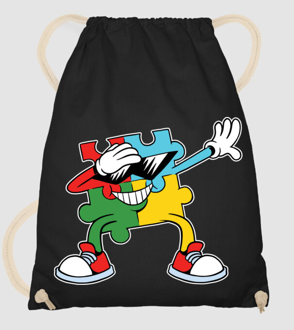 Autist DAB Puzzle model negru pe tricou