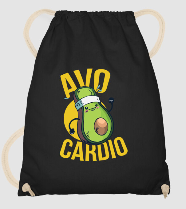 Avo Cardio Antrenament Avocado model negru pe tricou