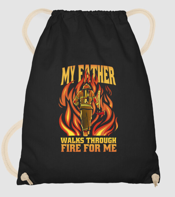 Tatăl meu trece prin foc pentru mine model negru pe tricou