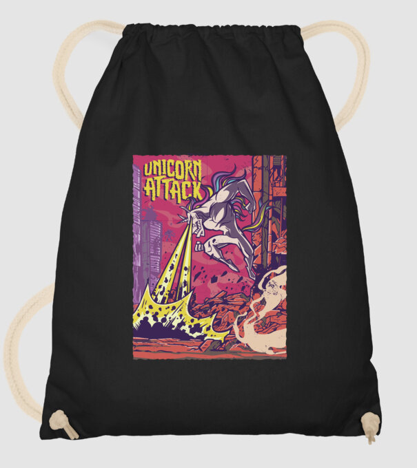 Atacul Unicornului model negru pe tricou