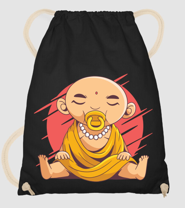 Baby Buddha cu suzetă tricou amuzant model negru pe tricou