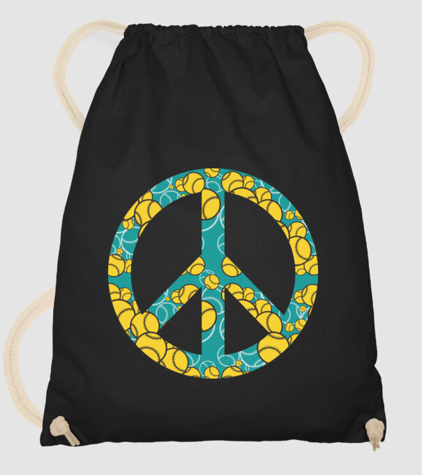 Simbol Baseball Peace model negru pe tricou