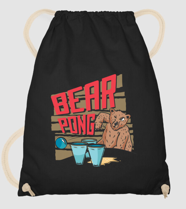 Bear Pong model negru pe tricou