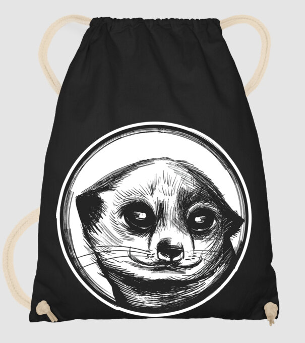 Pui de suricata model negru pe tricou