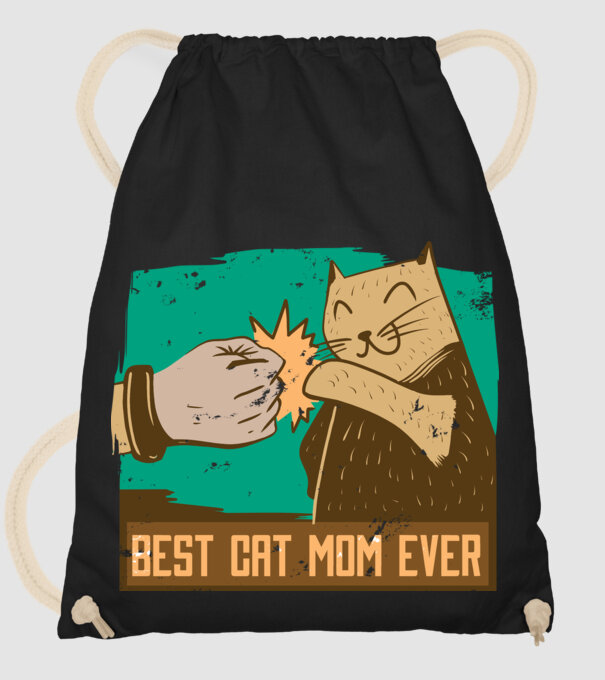 Best Cat Mom Ever - Cea mai bună mamă cu pisici model negru pe tricou