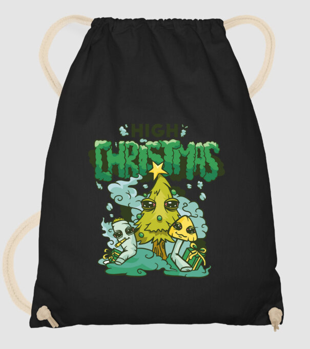 Crăciun drogat model negru pe tricou
