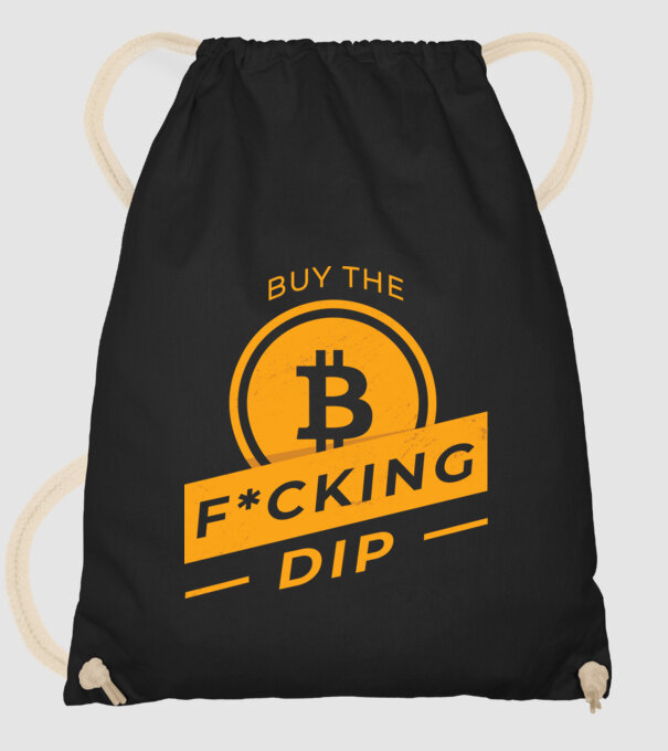 Bitcoin - Buy the fucking dip model negru pe tricou