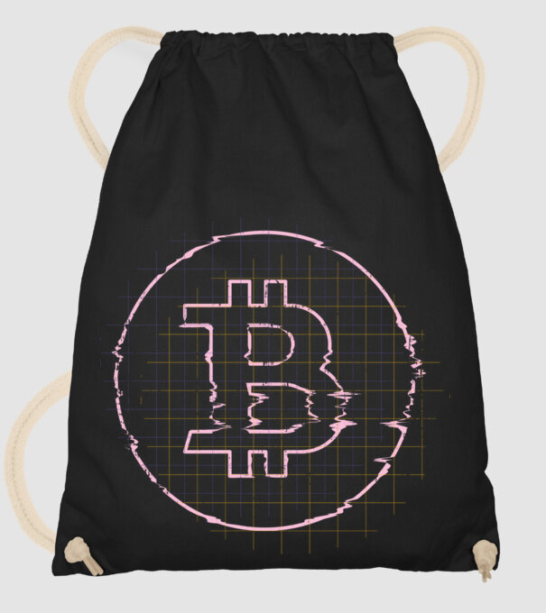 Bitcoin Glitch model negru pe tricou