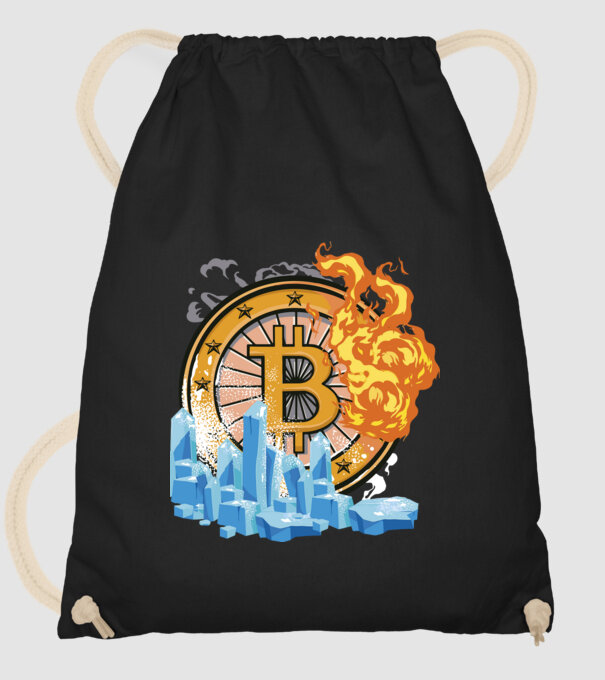 Logo Bitcoin model negru pe tricou