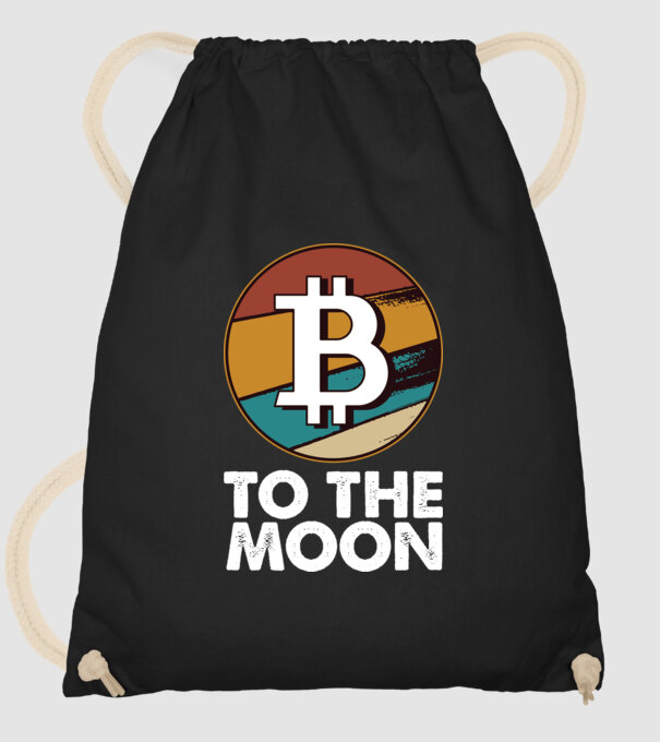 Bitcoin to the moon model negru pe tricou
