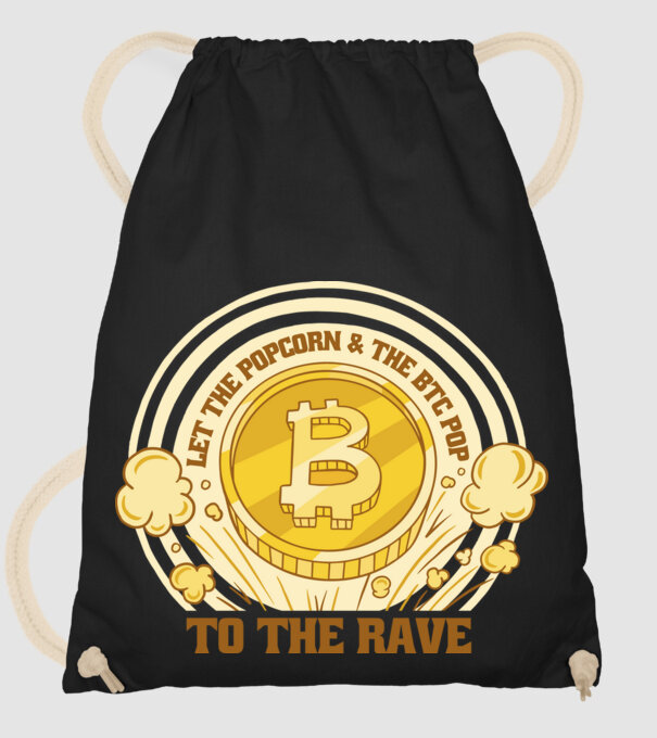 Bitcoin to the Rave model negru pe tricou