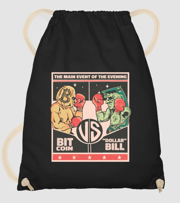 Bitcoin Vs Dolarul SUA model negru pe tricou