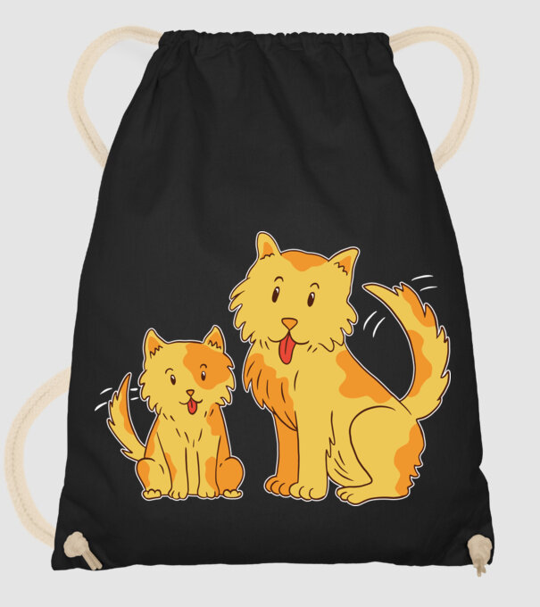 Câini fericiți model negru pe tricou