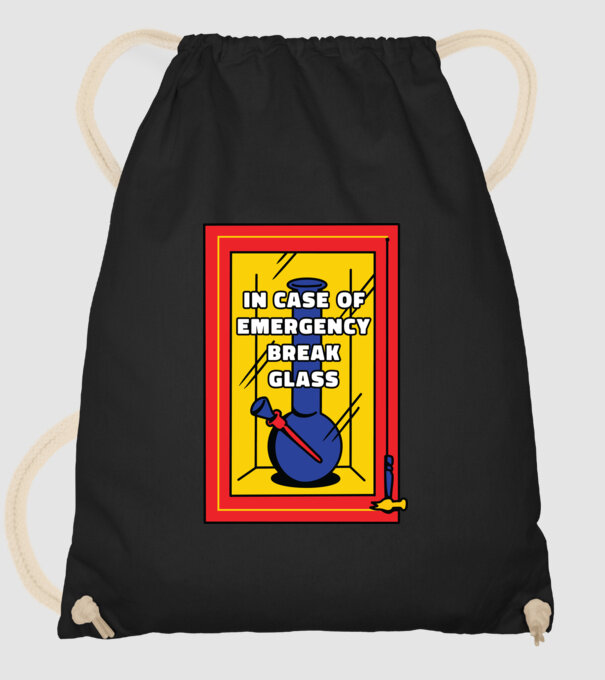 Bong pentru situații de urgență model negru pe tricou