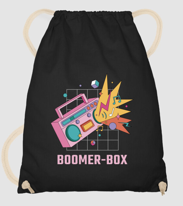 Boomer Box Magnetofon Retro model negru pe tricou